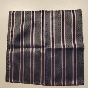 Pocket Square 100% Silk Handkerchief Multicolor Striped Wedding Vintage